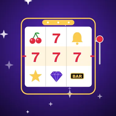 Pokies tile with a slot machine and three sevens